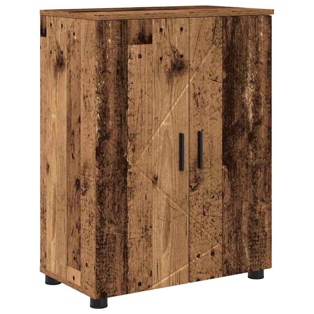 Kupaonski ormar s pohranom s vratima Staro drvo 60 x 35 x 80 cm