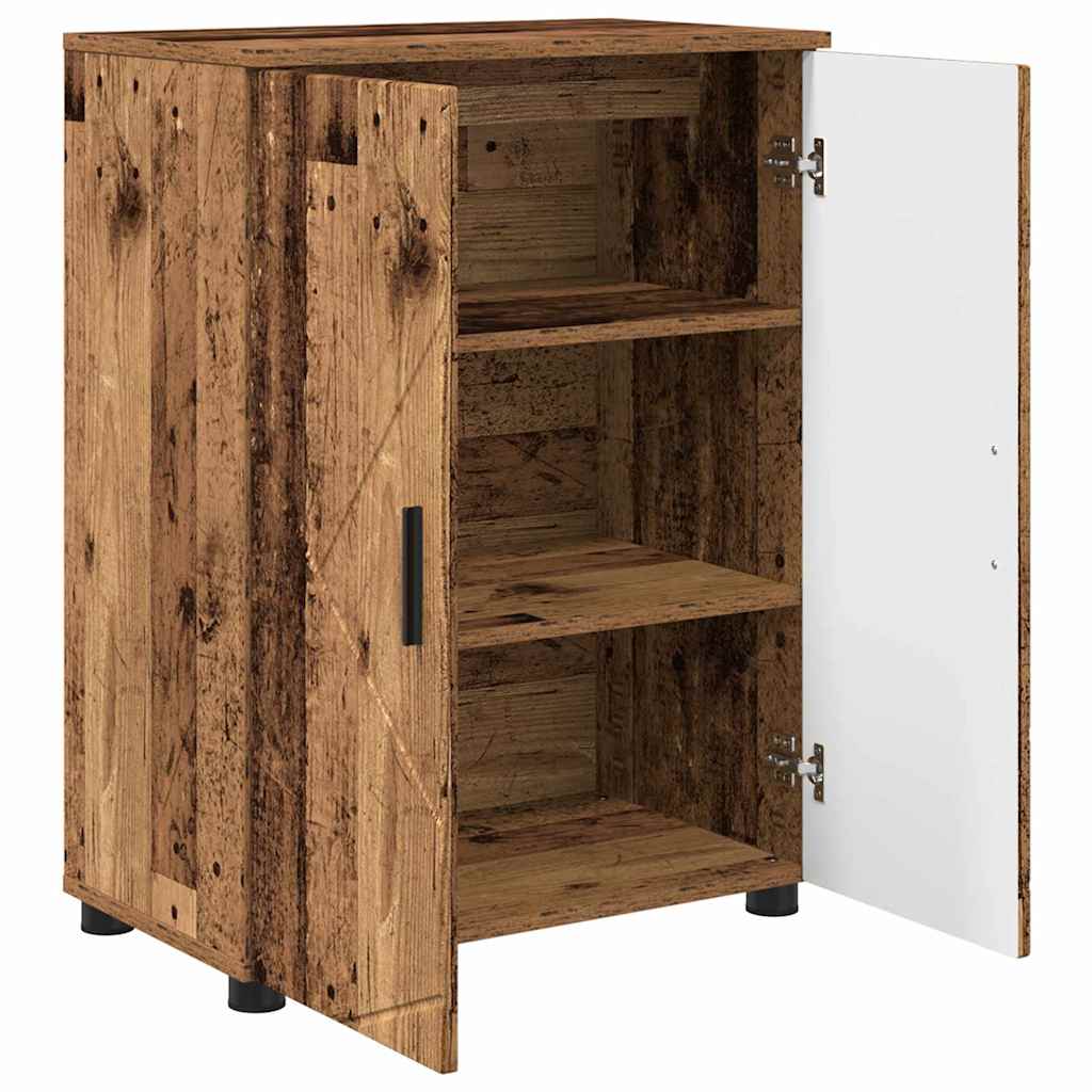 Kupaonski ormar s pohranom s vratima Staro drvo 60 x 35 x 80 cm