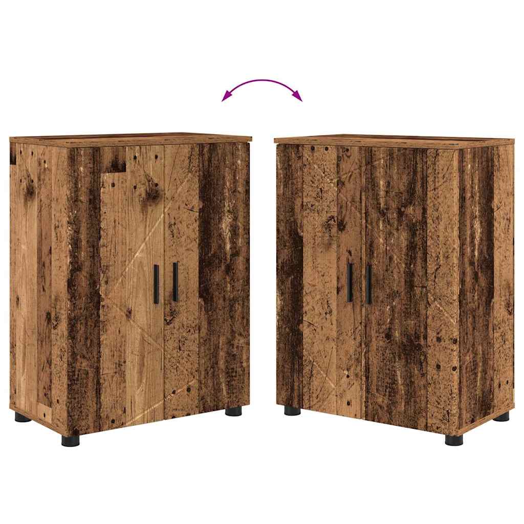Kupaonski ormar s pohranom s vratima Staro drvo 60 x 35 x 80 cm