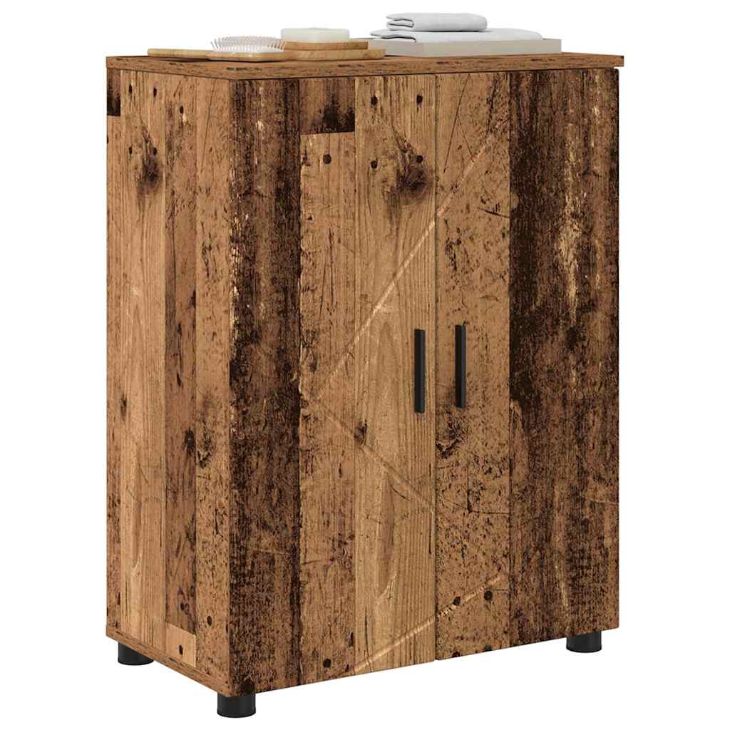 Kupaonski ormar s pohranom s vratima Staro drvo 60 x 35 x 80 cm