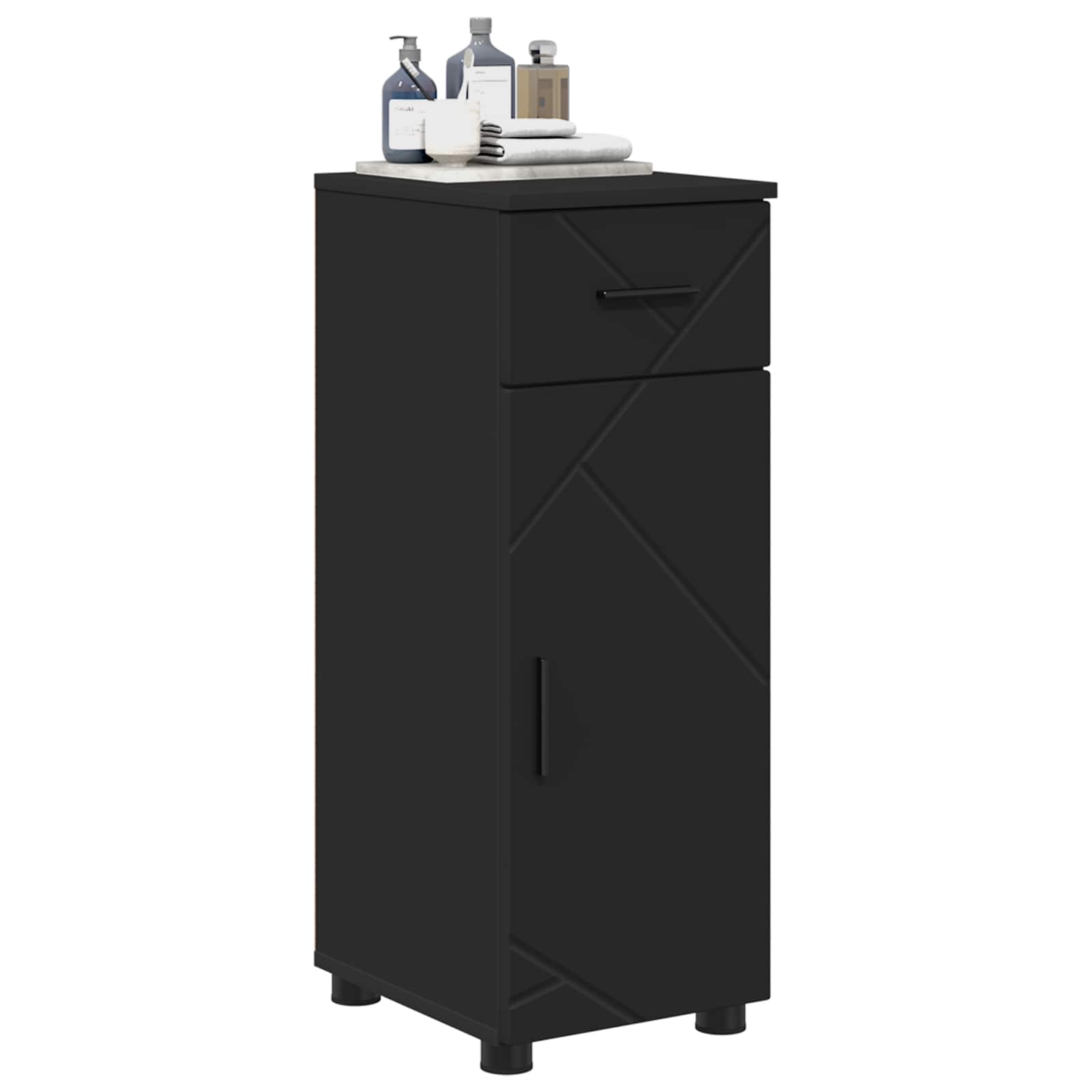 Kupaonski ormar Crna 30 x 35 x 80 cm Konstruirano drvo & Metal