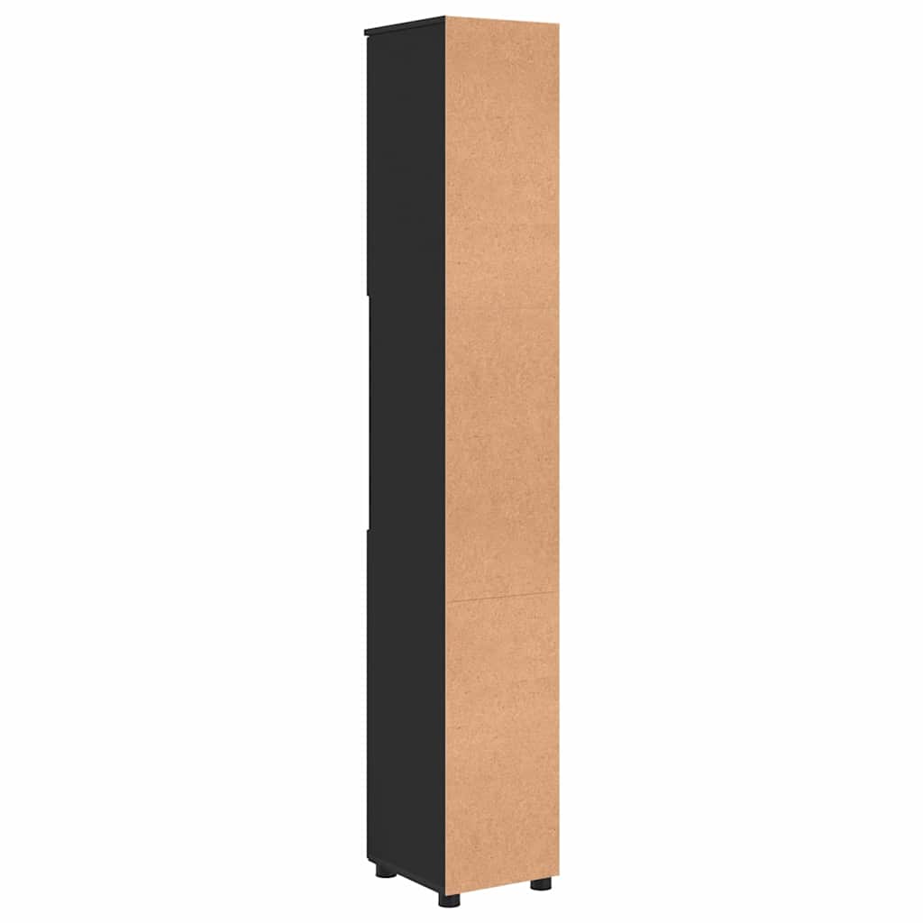 Kupaonski ormar Crna 30 x 35 x 192 cm Konstruirano drvo & Metal