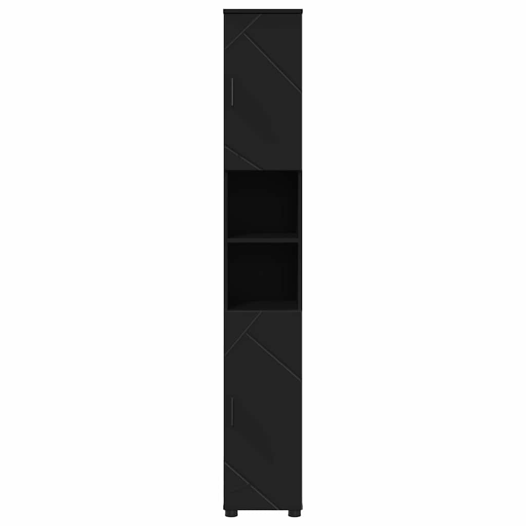 Kupaonski ormar Crna 30 x 35 x 192 cm Konstruirano drvo & Metal