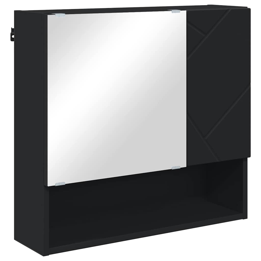 Ogledalo ormar Zidne Crna 59 x 17 x 55 cm Konstruirano drvo