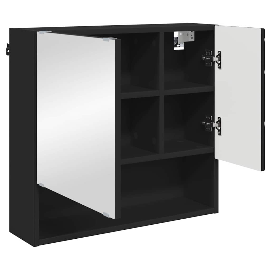 Ogledalo ormar Zidne Crna 59 x 17 x 55 cm Konstruirano drvo