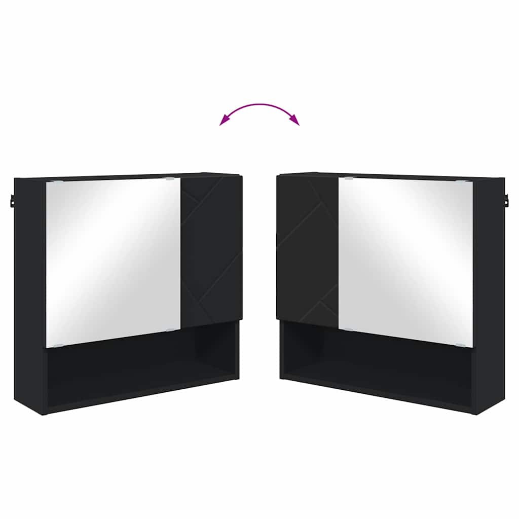 Ogledalo ormar Zidne Crna 59 x 17 x 55 cm Konstruirano drvo