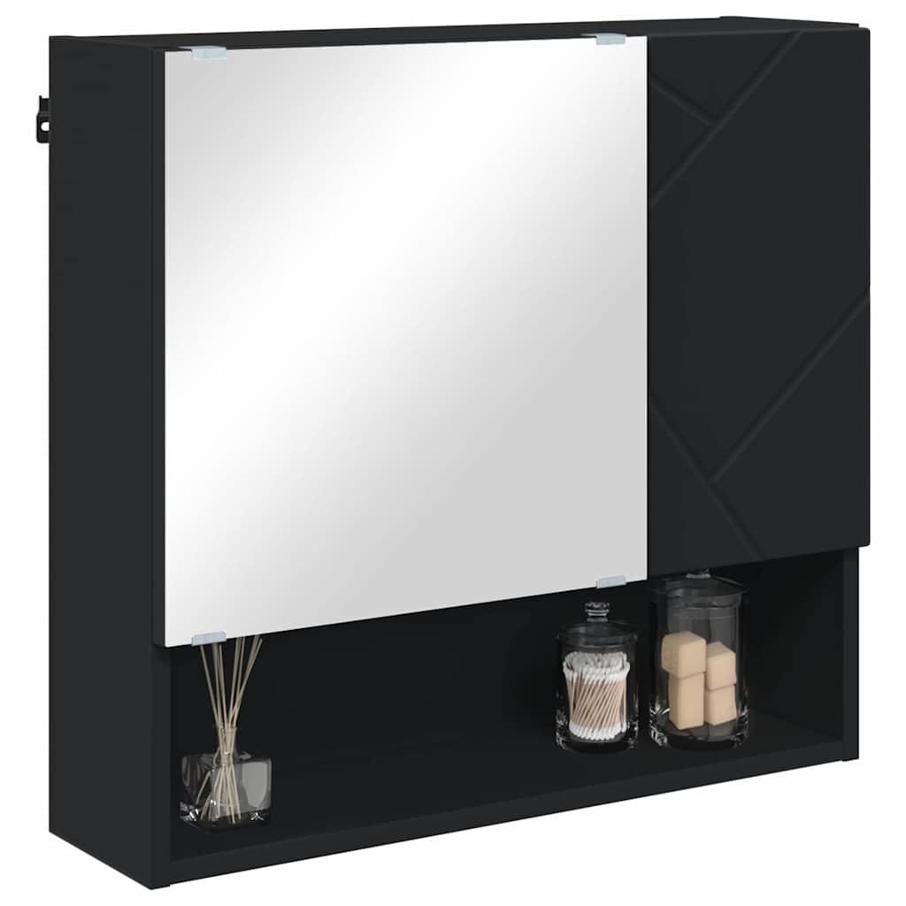 Ogledalo ormar Zidne Crna 59 x 17 x 55 cm Konstruirano drvo