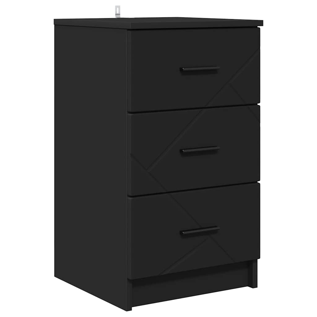 Noćni ormar s ladicama Crna 38 x 38 x 66 cm Konstruirano drvo
