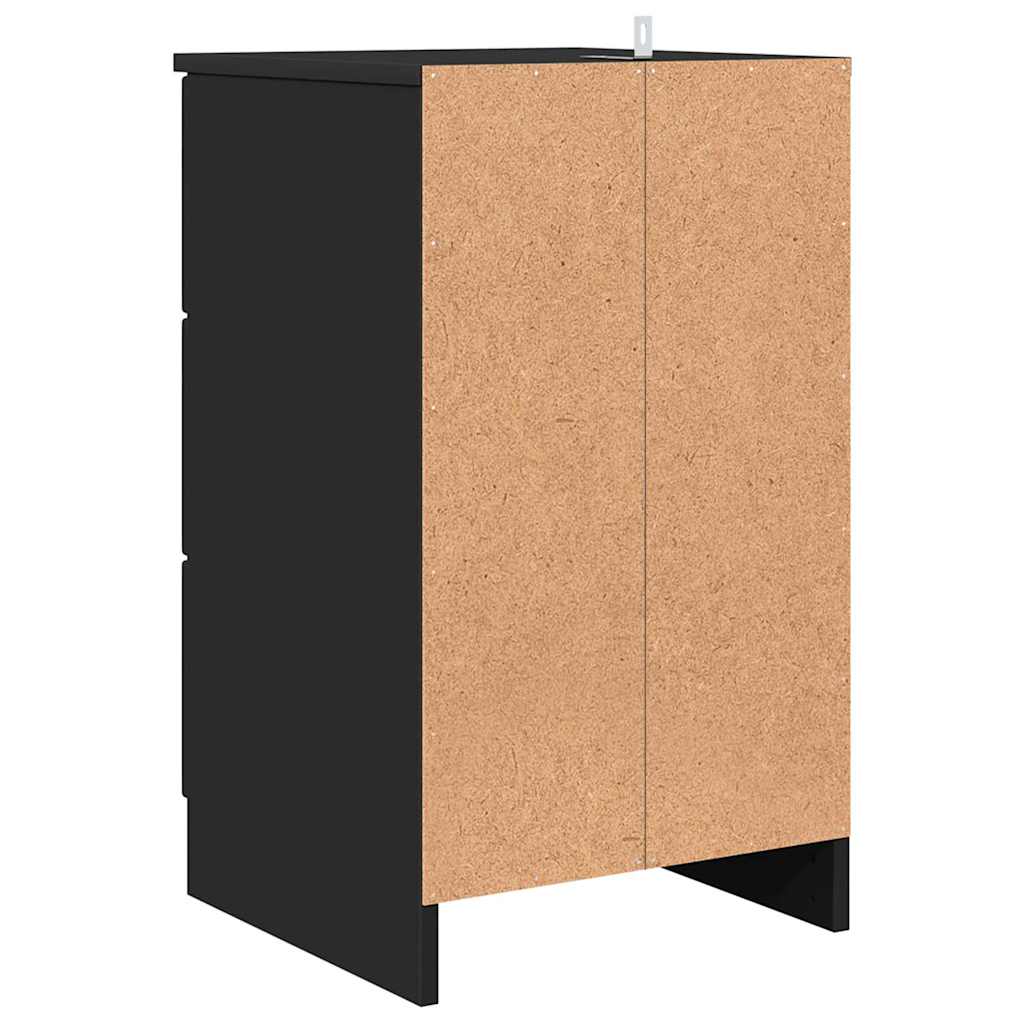 Noćni ormar s ladicama Crna 38 x 38 x 66 cm Konstruirano drvo