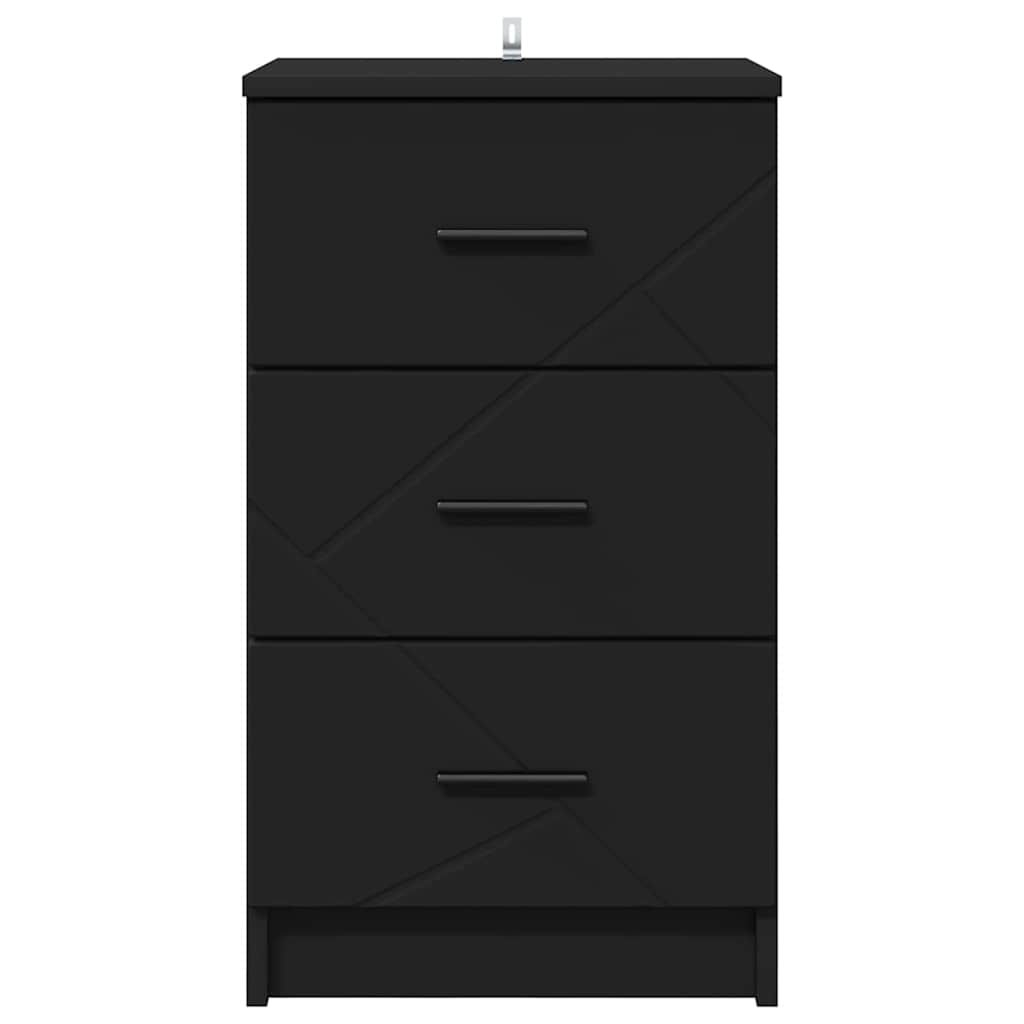 Noćni ormar s ladicama Crna 38 x 38 x 66 cm Konstruirano drvo