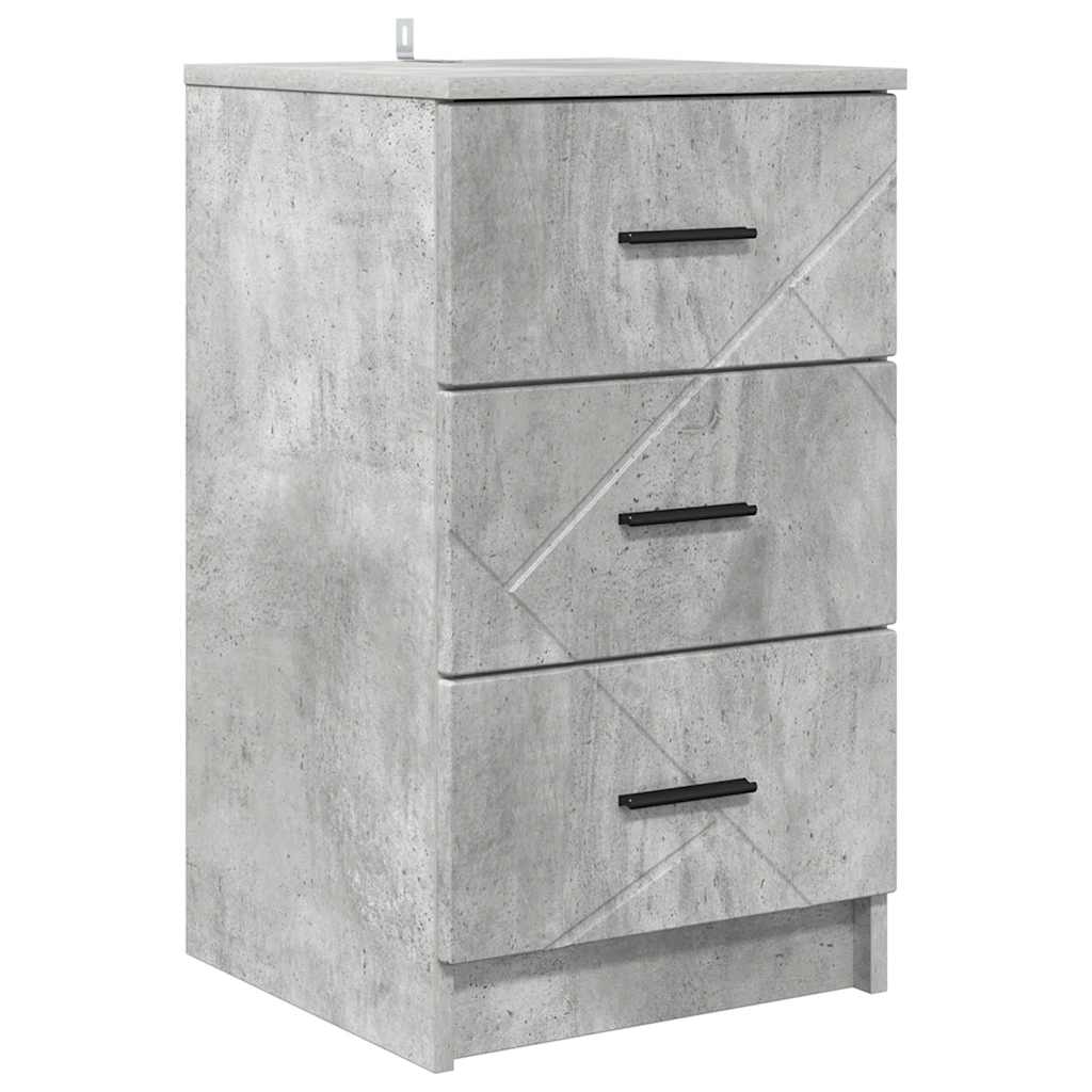 Noćni ormar Beton siva 38 x 38 x 66 cm Konstruirano drvo