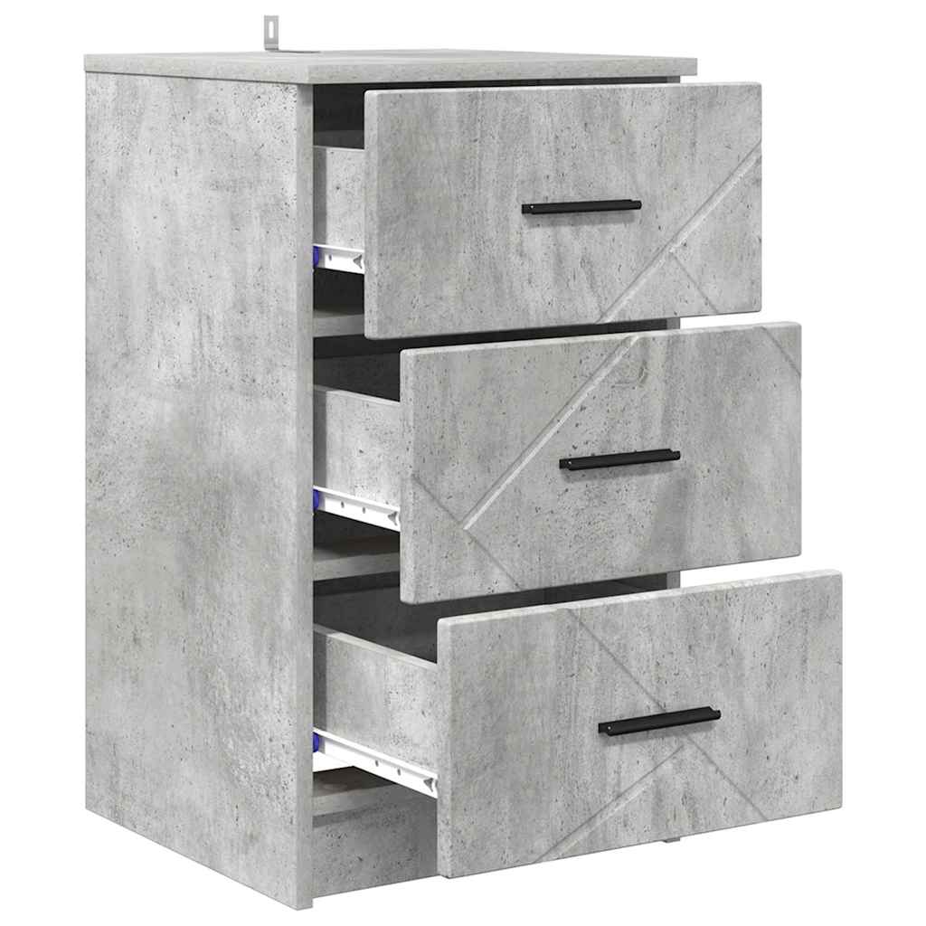 Noćni ormar Beton siva 38 x 38 x 66 cm Konstruirano drvo