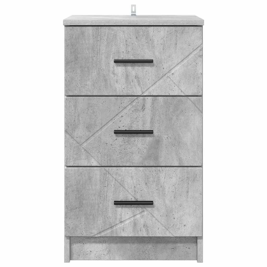 Noćni ormar Beton siva 38 x 38 x 66 cm Konstruirano drvo