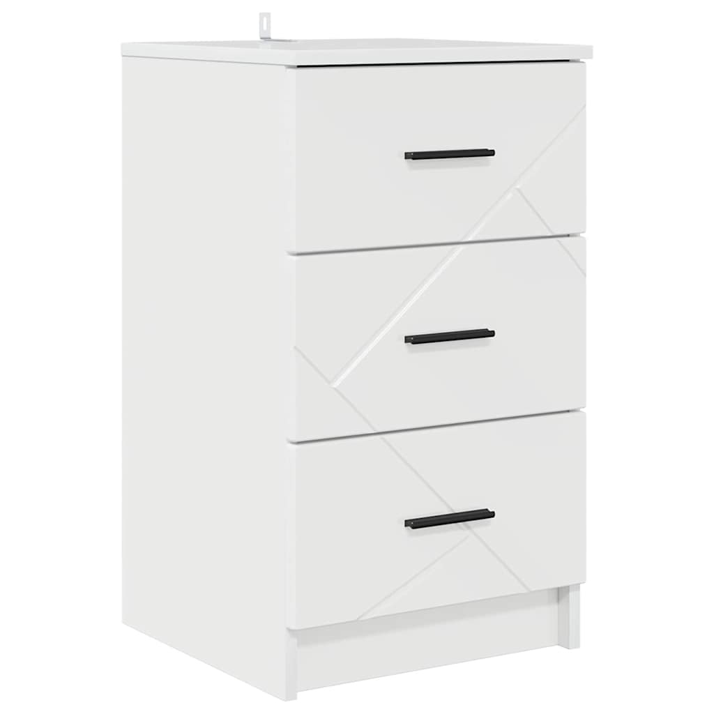 Noćni ormar s ladicama Visoko sjajno bijela 38 x 38 x 66 cm