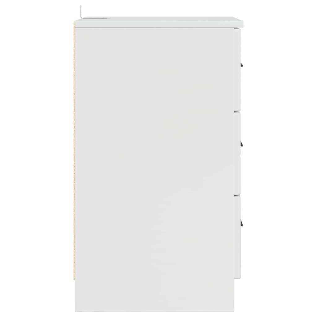 Noćni ormar s ladicama Visoko sjajno bijela 38 x 38 x 66 cm