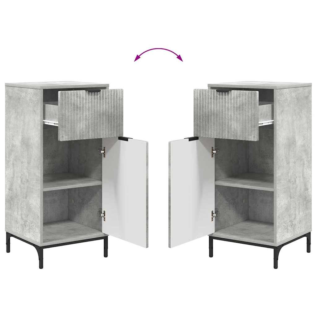 Kupaonski ormar s ladicama Betonski sivi 39,5 x 36 x 88 cm