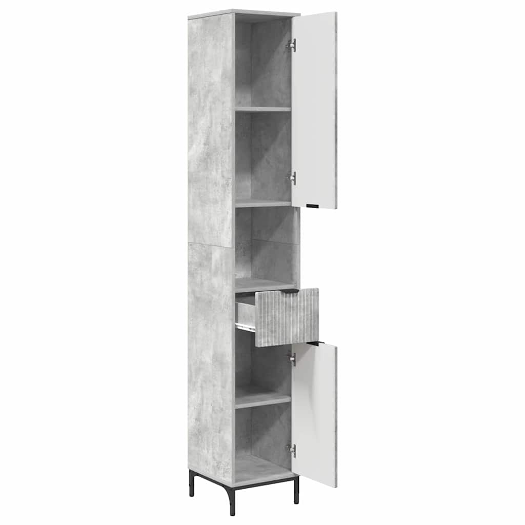 Kupaonski ormar s ladicama Betonski sivi 31,5 x 33 x 190 cm