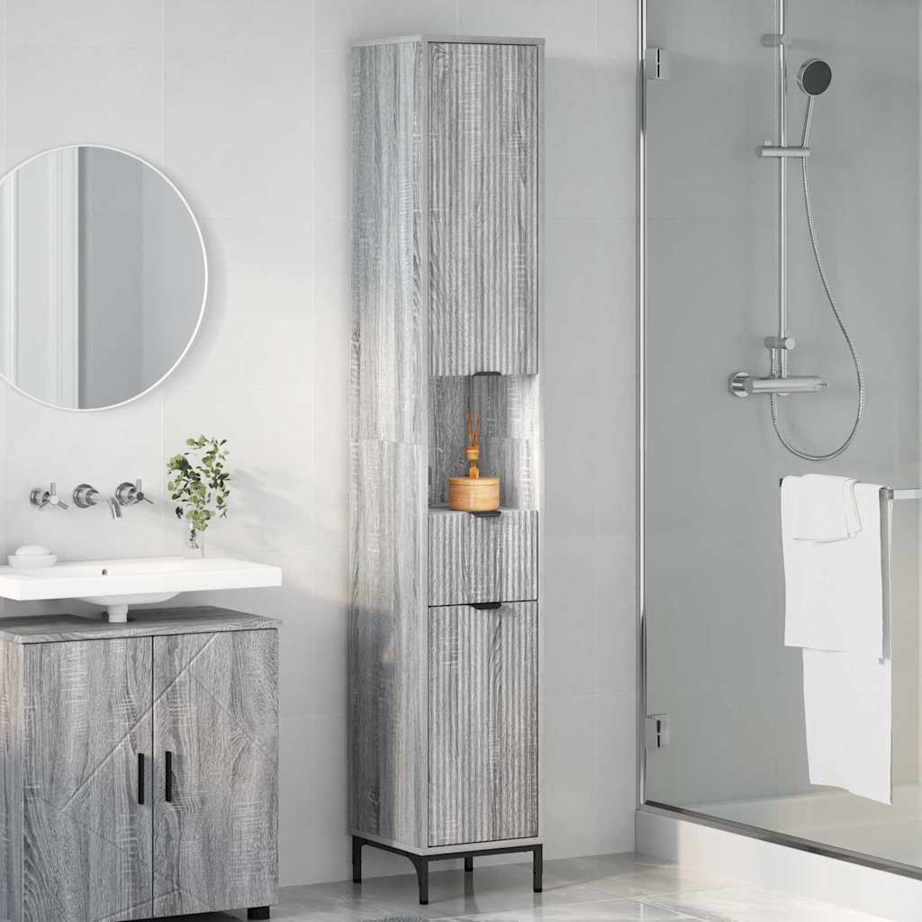 Kupaonski ormar s ladicama Siva Sonoma 31,5 x 33 x 190 cm