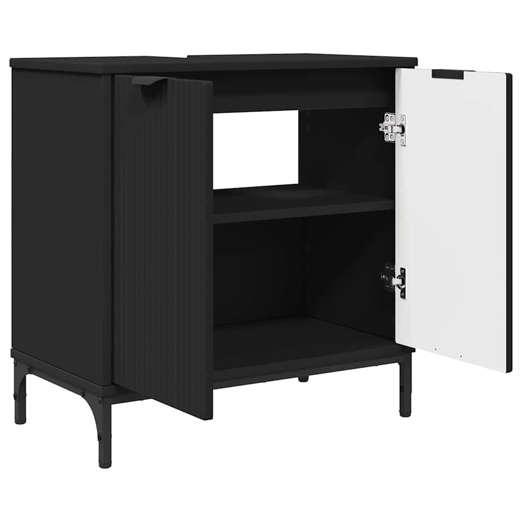 Kupaonski ormarić za sudoper s vratima Crna 60,5 x 33,5 x 61 cm