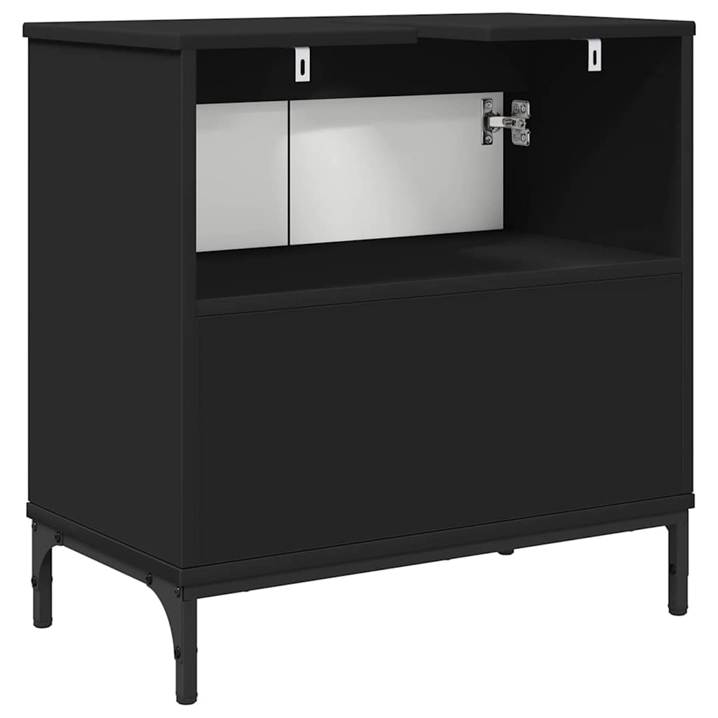 Kupaonski ormarić za sudoper s vratima Crna 60,5 x 33,5 x 61 cm