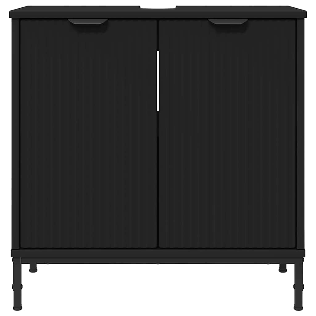 Kupaonski ormarić za sudoper s vratima Crna 60,5 x 33,5 x 61 cm