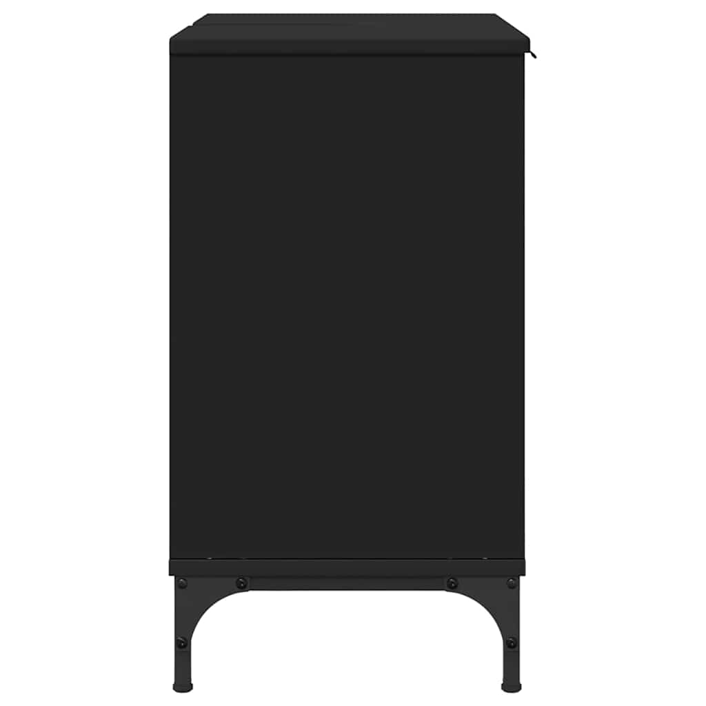 Kupaonski ormarić za sudoper s vratima Crna 60,5 x 33,5 x 61 cm