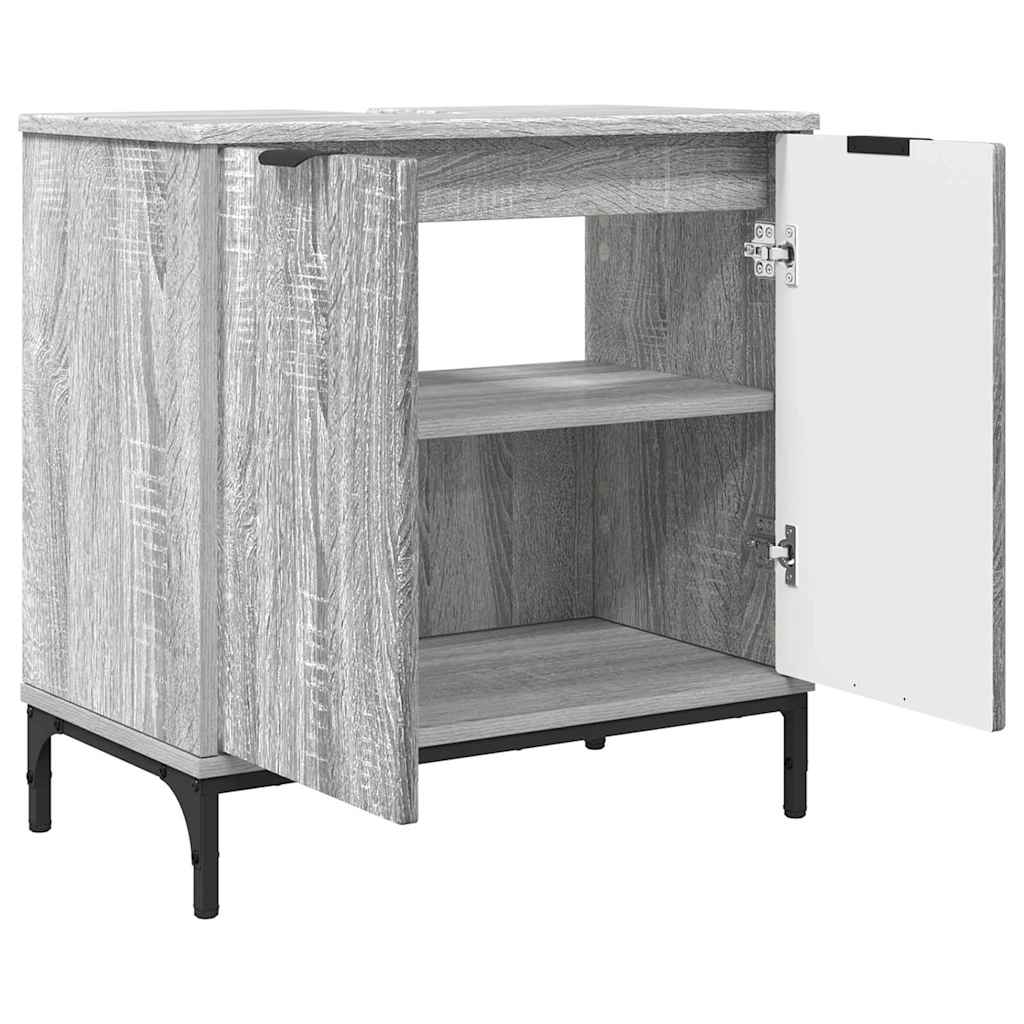 Kupaonski ormarić za sudoper Siva Sonoma 60,5 x 33,5 x 61 cm