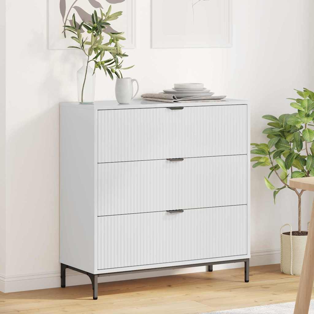 Kreveta Visoki sjaj bijela 79,5 x 33 x 82 cm Konstruirano drvo