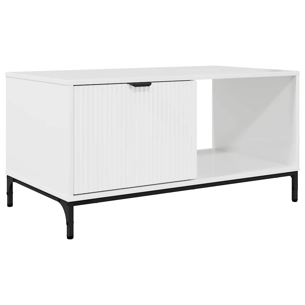Kava Stol Visoki sjaj bijela 90 x 49 x 46 cm Konstruirano drvo