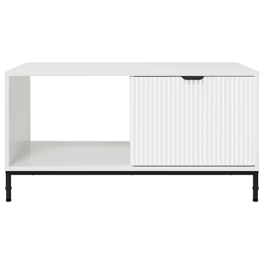 Kava Stol Visoki sjaj bijela 90 x 49 x 46 cm Konstruirano drvo
