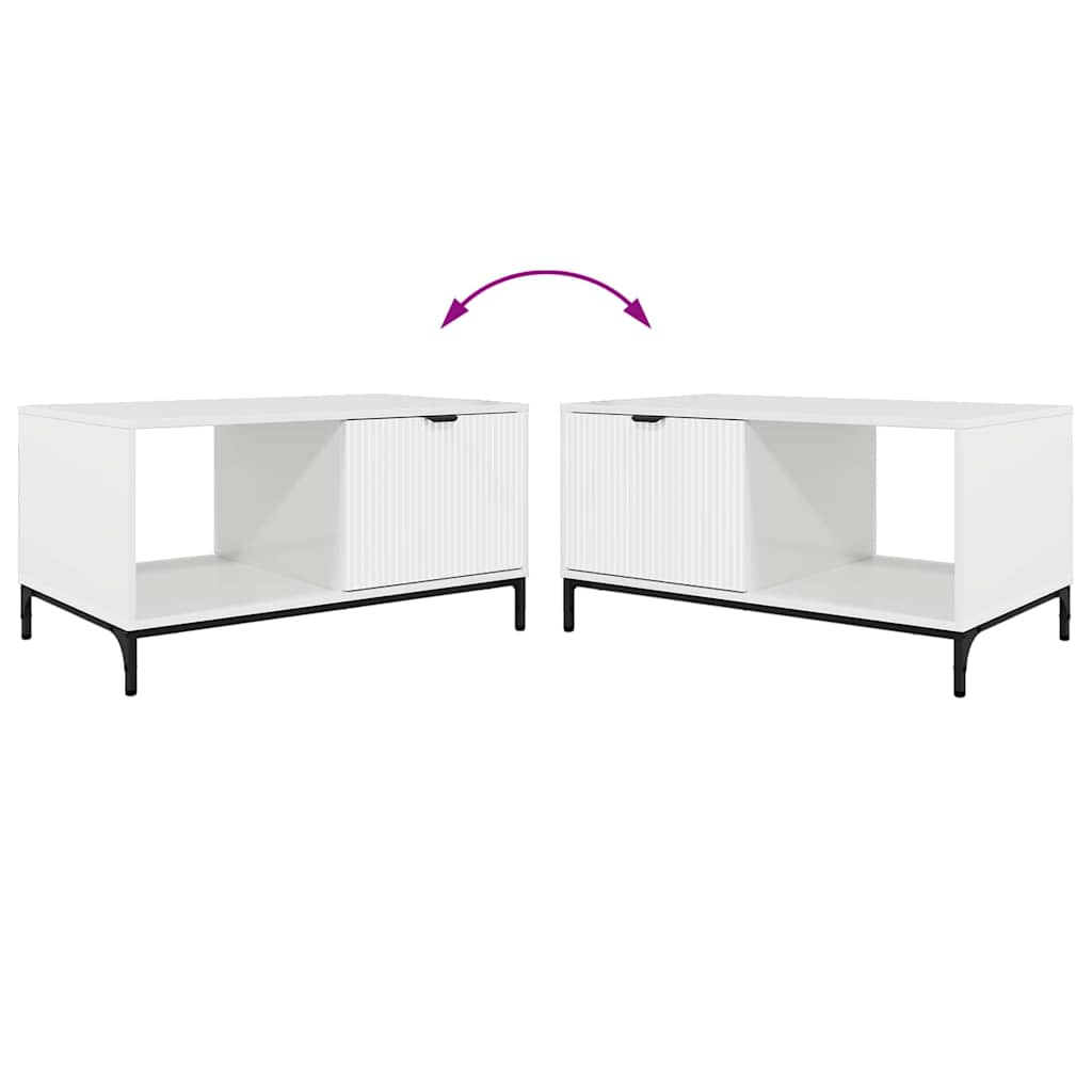Kava Stol Visoki sjaj bijela 90 x 49 x 46 cm Konstruirano drvo