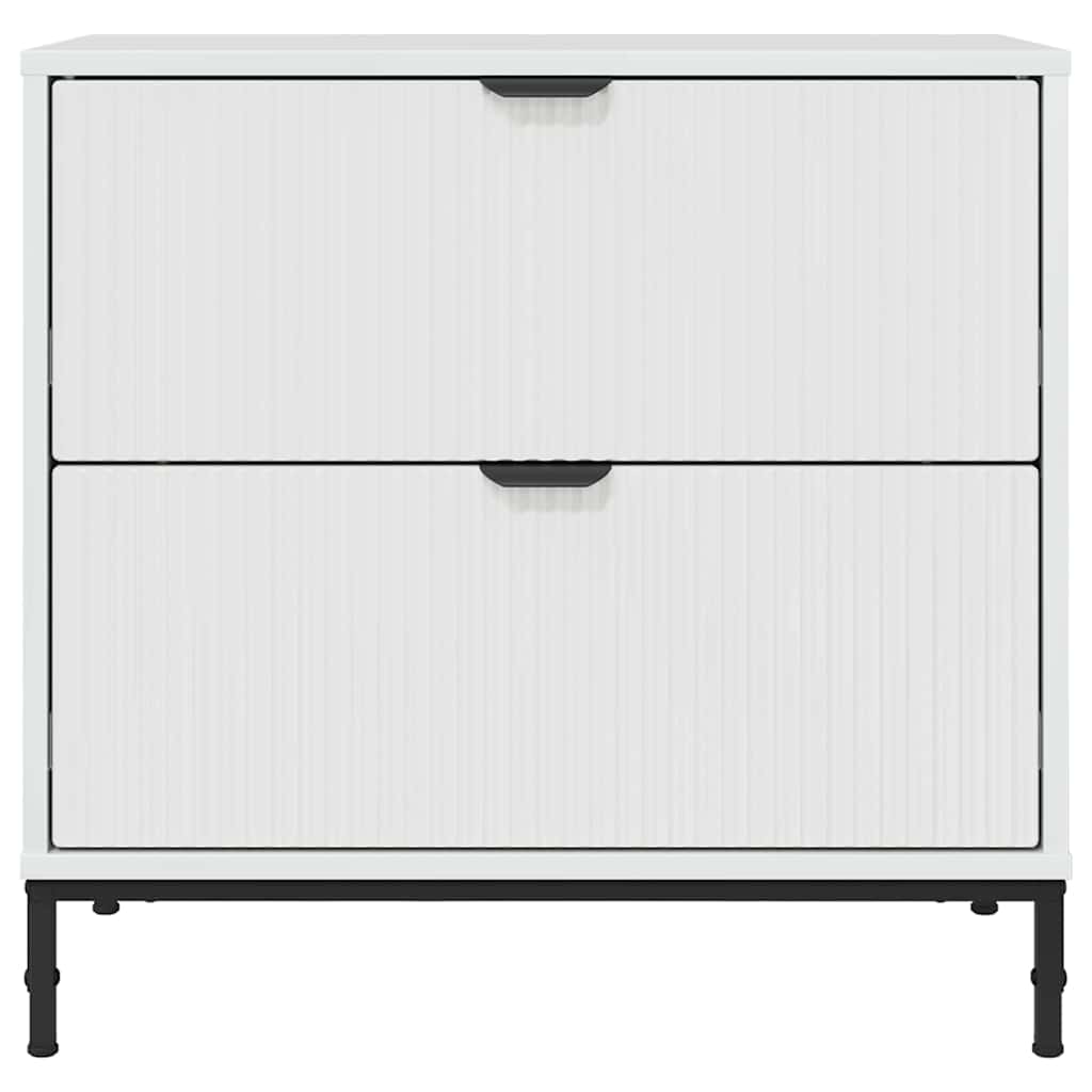 Noćni ormarić s ladicama Visoko sjajno bijela 63.5 x 36 x 61 cm