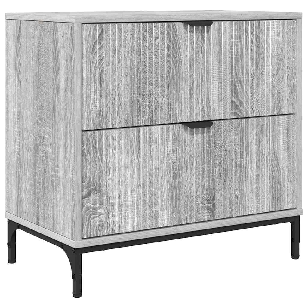 Noćni ormarić s ladicama Sivi hrast sonoma 63.5 x 36 x 61 cm