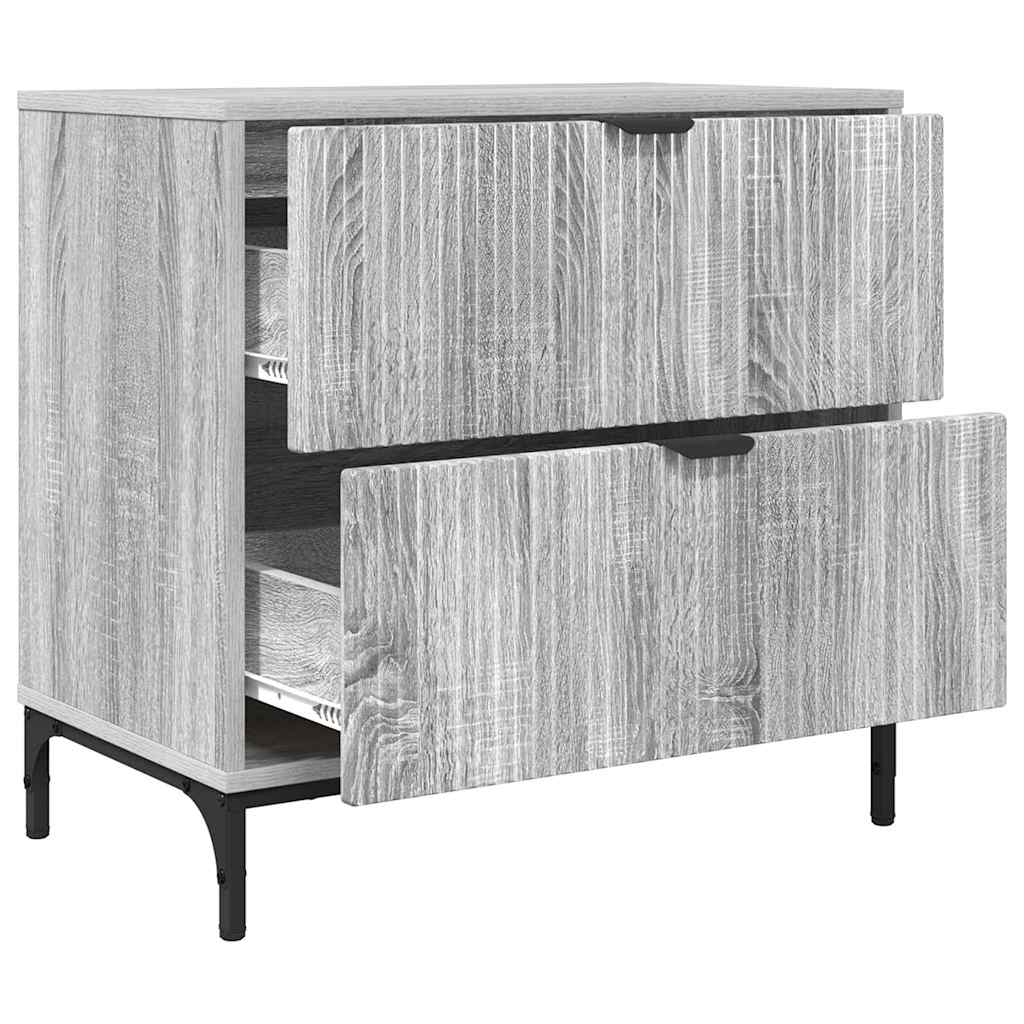 Noćni ormarić s ladicama Sivi hrast sonoma 63.5 x 36 x 61 cm