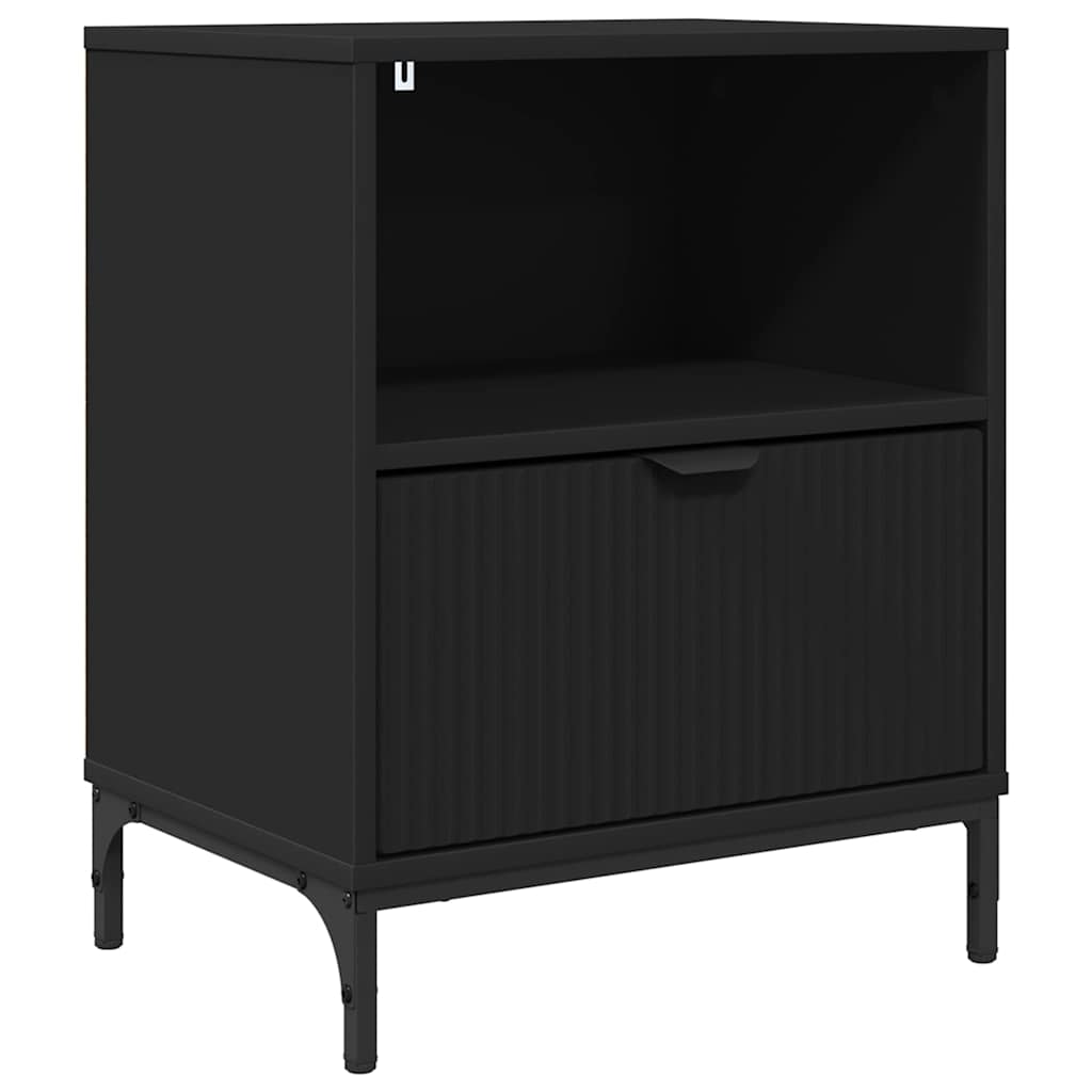 Noćni ormar s ladicama Crna 49 x 36 x 61 cm Konstruirano drvo
