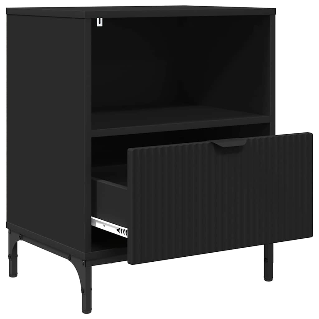 Noćni ormar s ladicama Crna 49 x 36 x 61 cm Konstruirano drvo