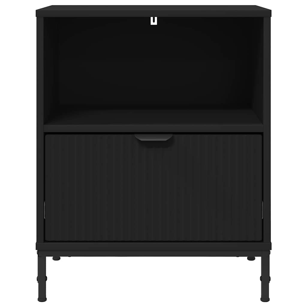 Noćni ormar s ladicama Crna 49 x 36 x 61 cm Konstruirano drvo