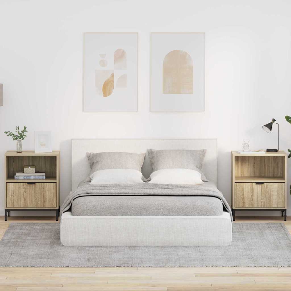 Noćni ormar s ladicama 2 pcs sonoma hrast 49 x 36 x 61 cm