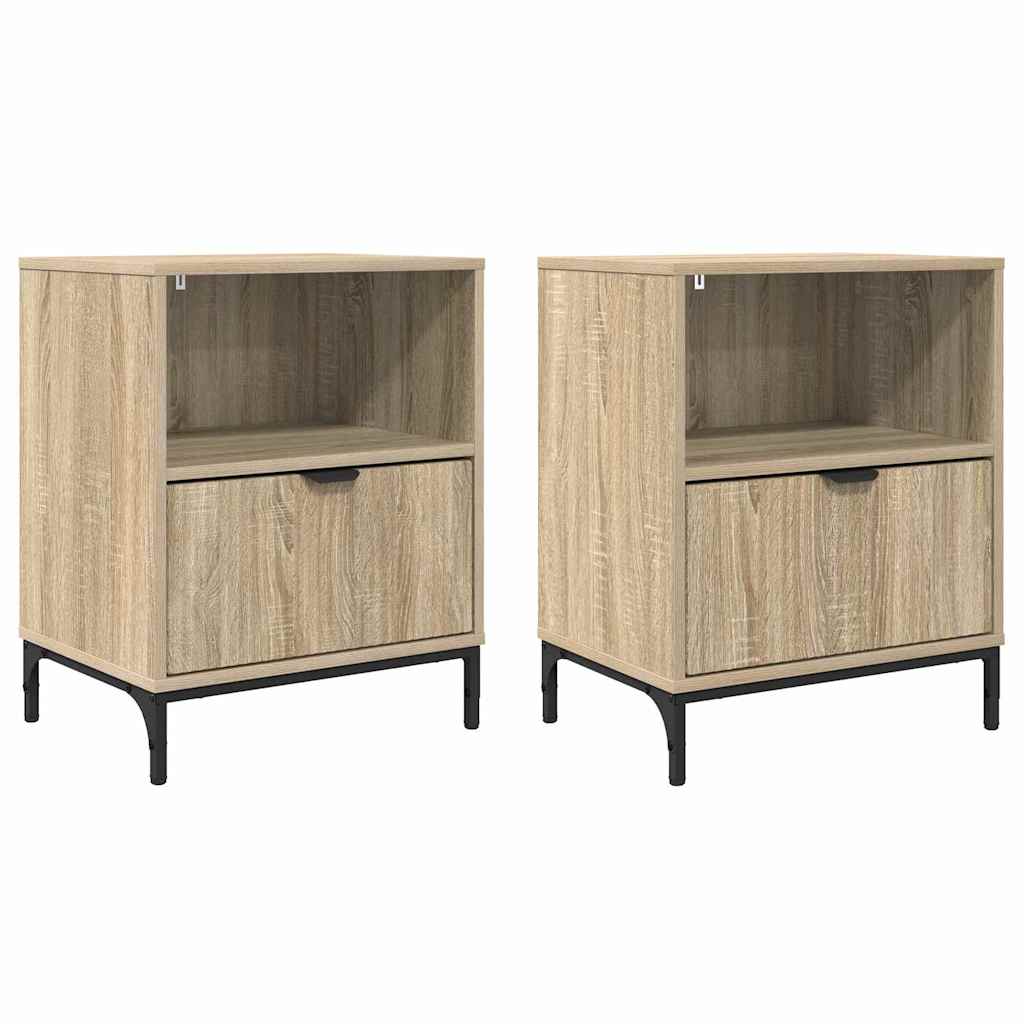 Noćni ormar s ladicama 2 pcs sonoma hrast 49 x 36 x 61 cm