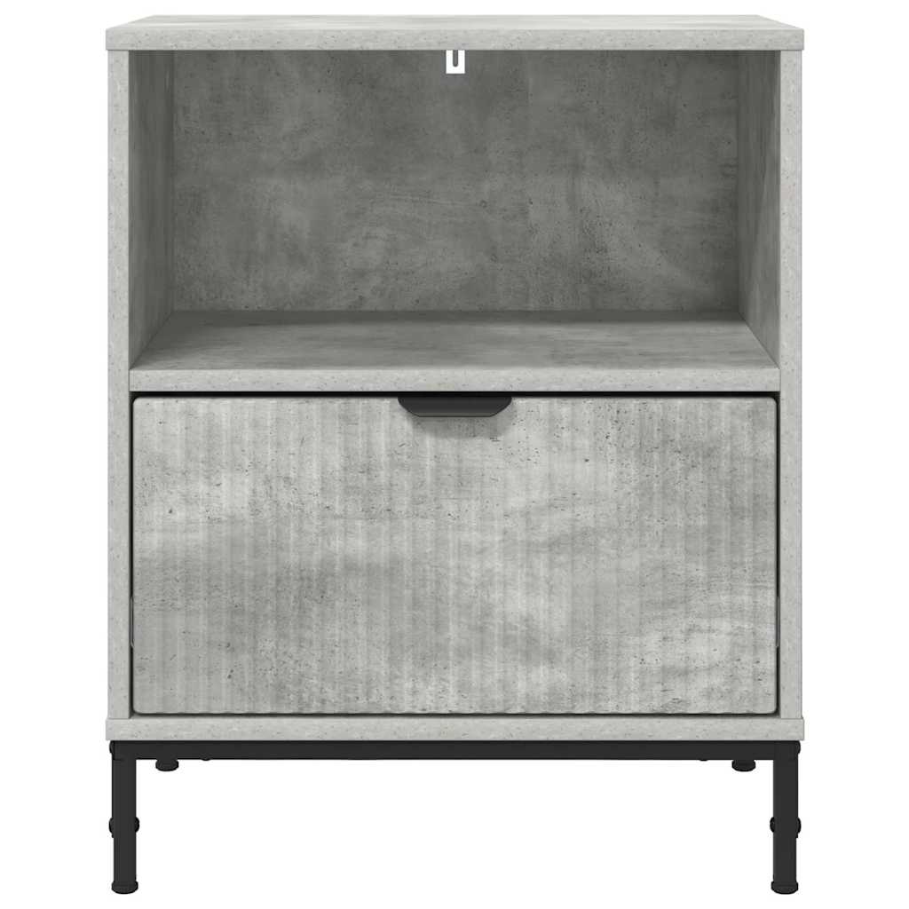 Noćni ormar Beton siva 49 x 36 x 61 cm Konstruirano drvo