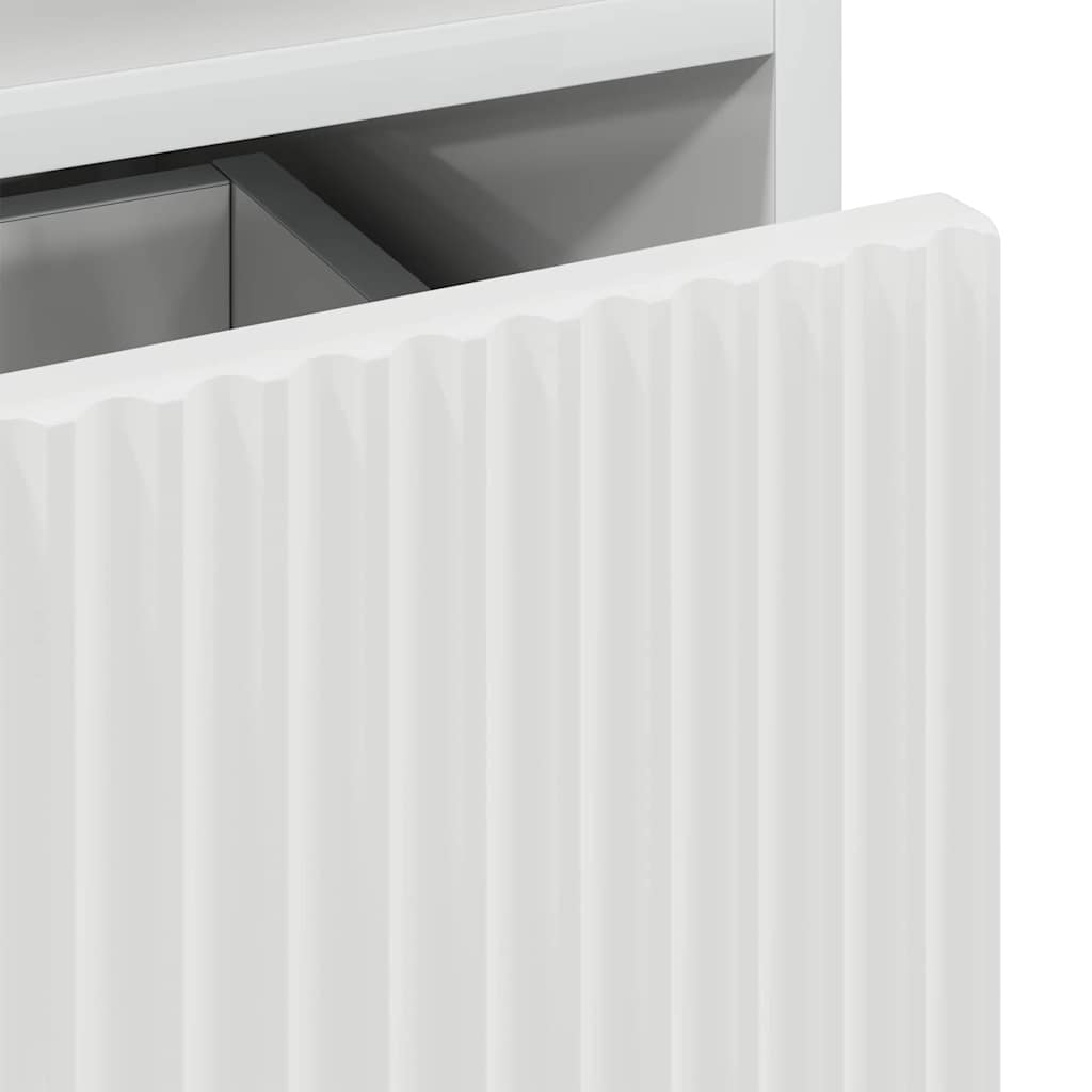 Noćni ormar 2 pcs Visoko sjajno bijela 49 x 36 x 61 cm