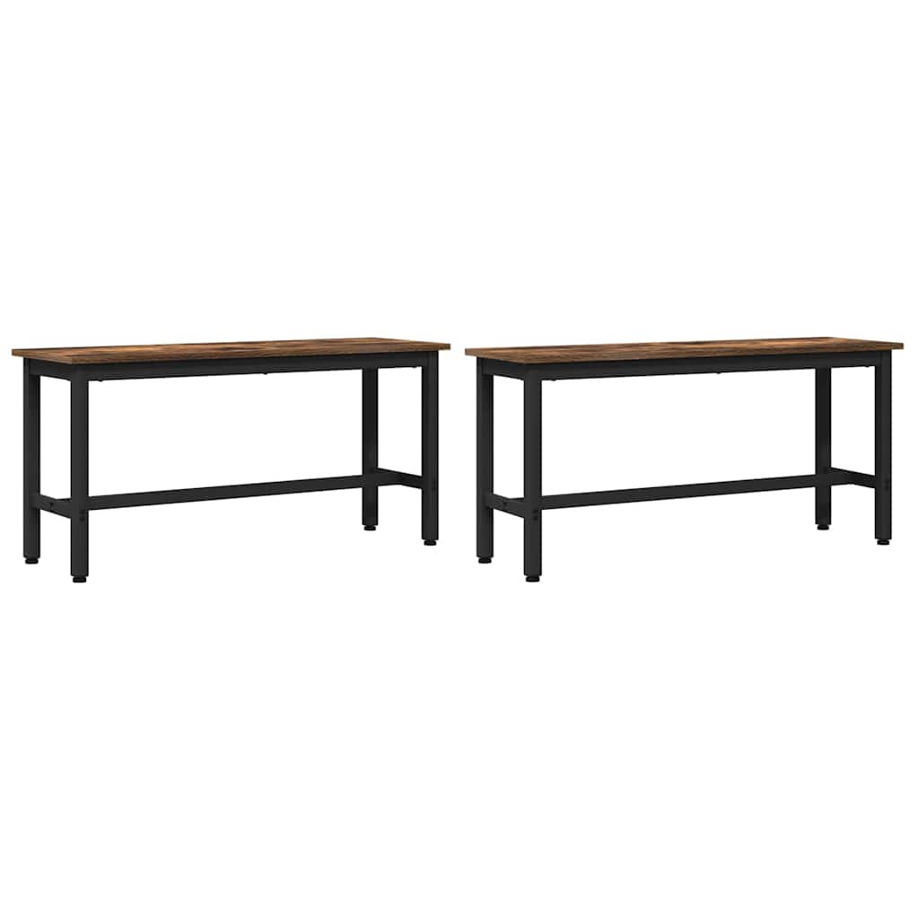 Klupa za blagovanje 2 pcs Dimljeni hrast 100 x 32,5 x 48,5 cm