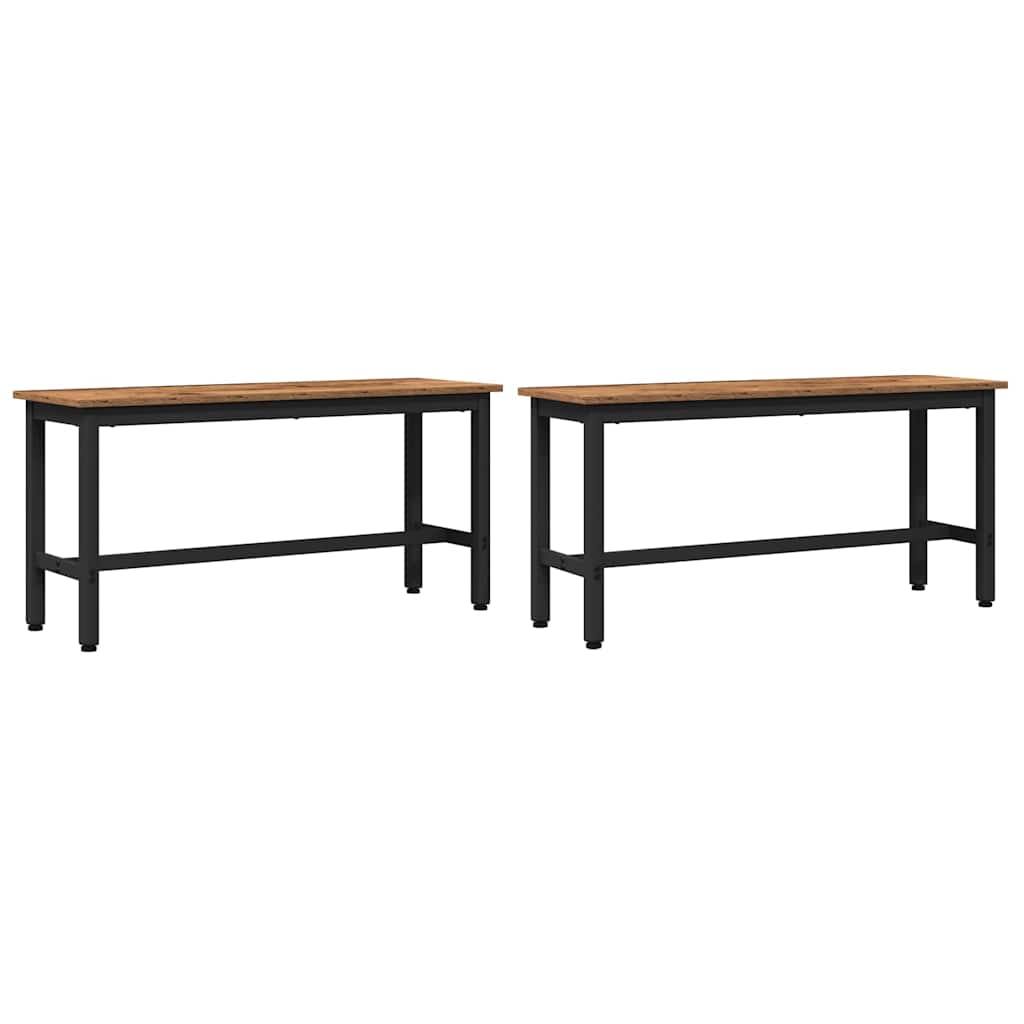Klupa za blagovanje 2 pcs Staro drvo 100 x 32,5 x 48,5 cm
