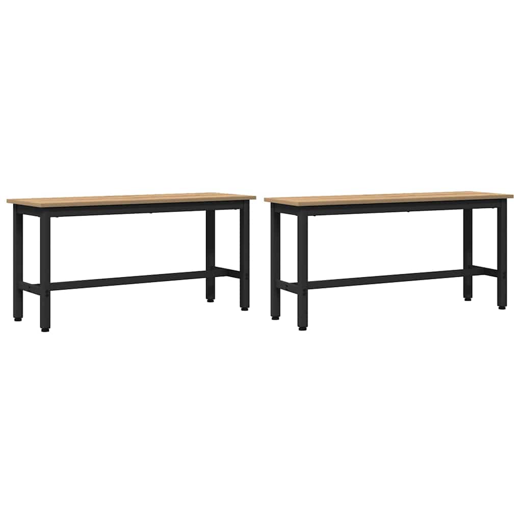 Klupa za blagovanje 2 pcs Umjetnički hrast 100 x 32,5 x 48,5 cm