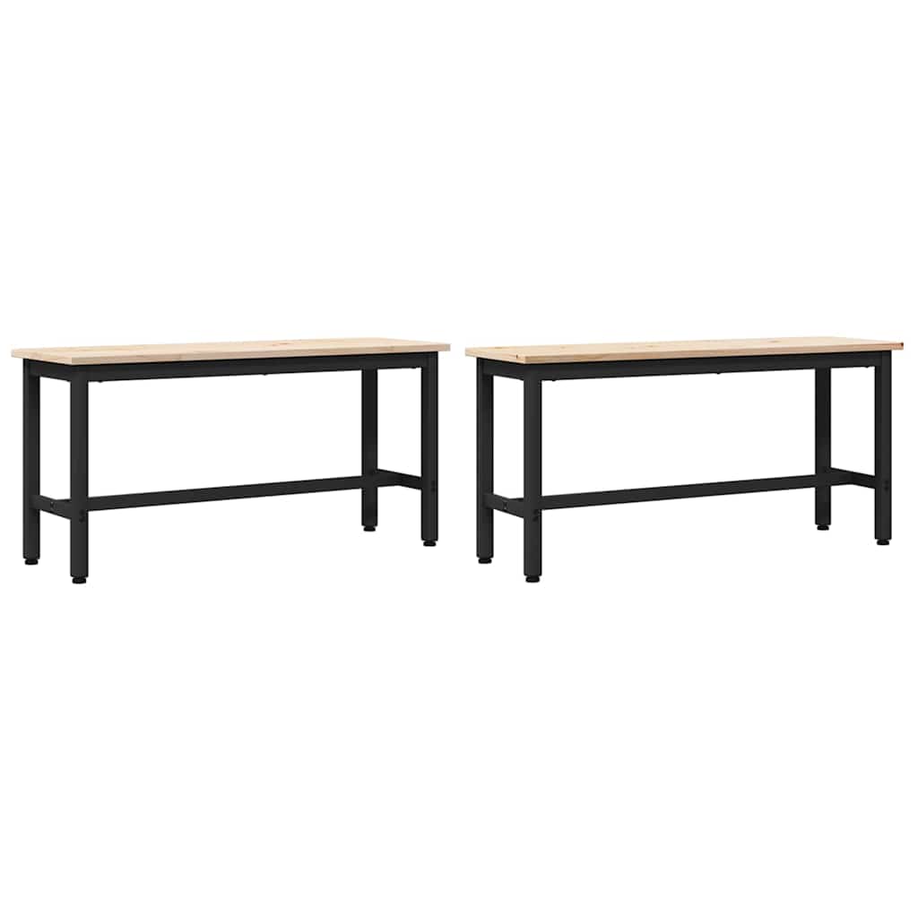 Klupice za blagovanje 2 pcs Prirodna 100 x 32,5 x 49 cm