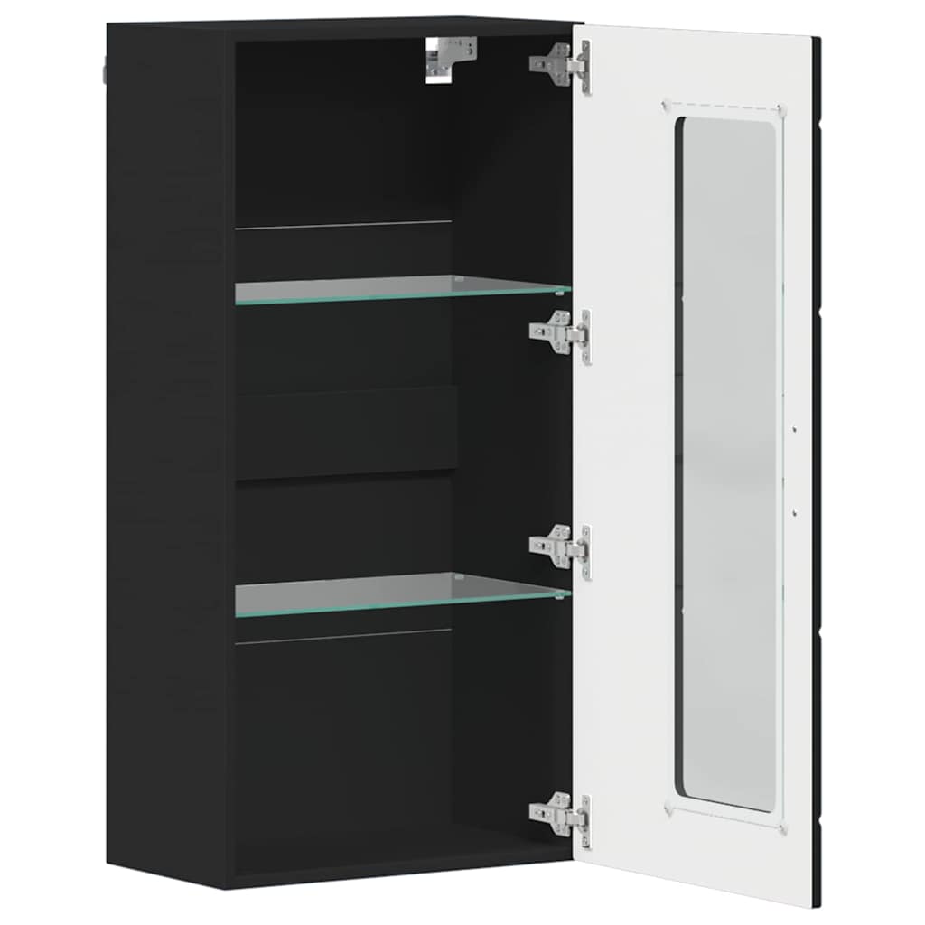 Drveni ormar s pohranom Crna 50 x 29 x 100 cm Konstruirano drvo