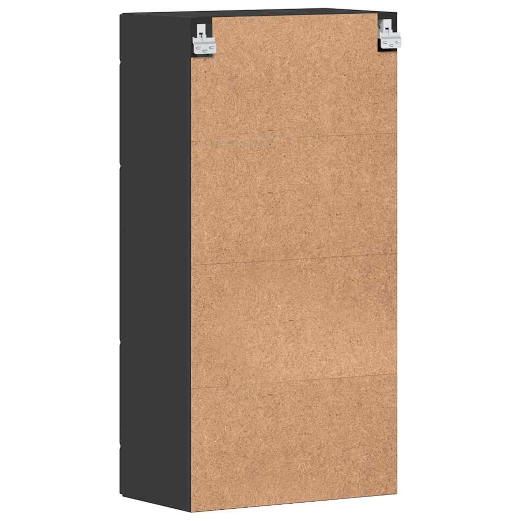 Drveni ormar s pohranom Crna 50 x 29 x 100 cm Konstruirano drvo