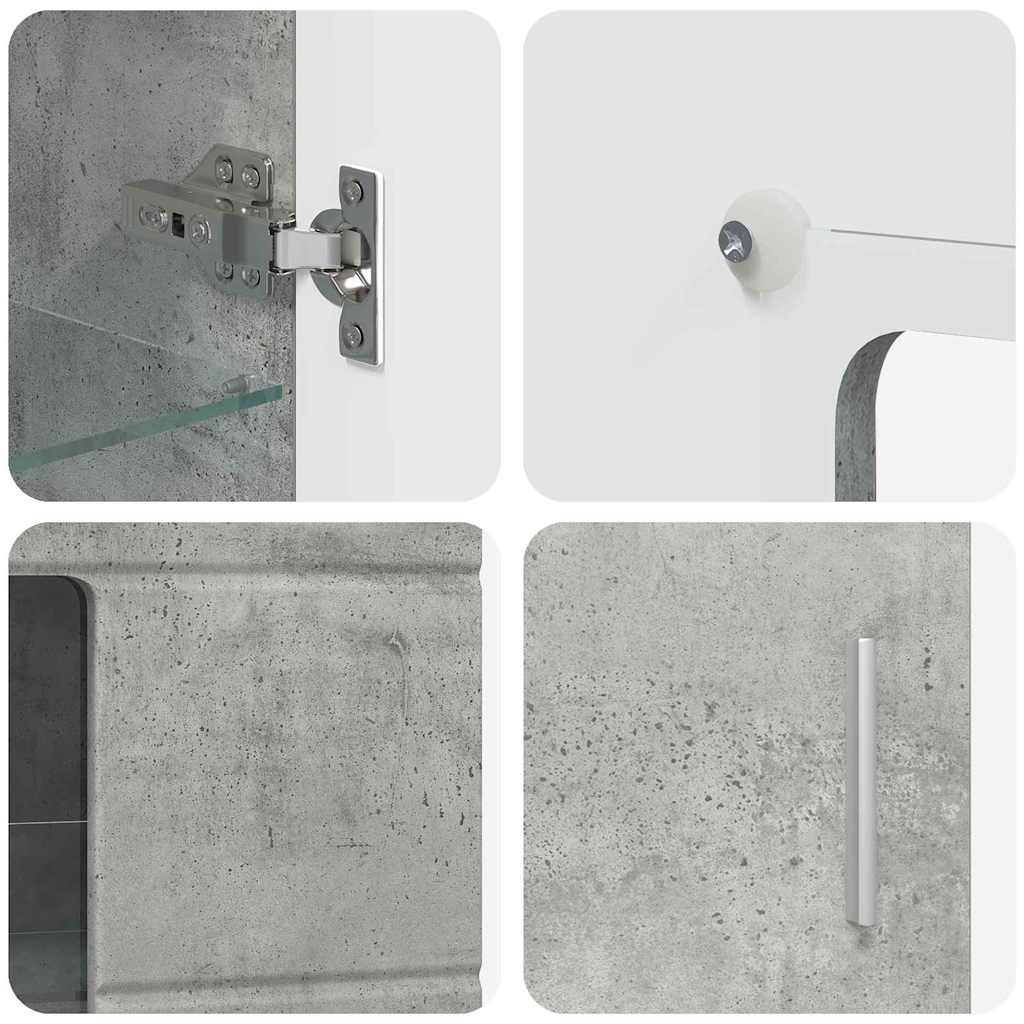 Kreveta s policom FLORIN Betonski sivi 55,5 x 29 x 100 cm