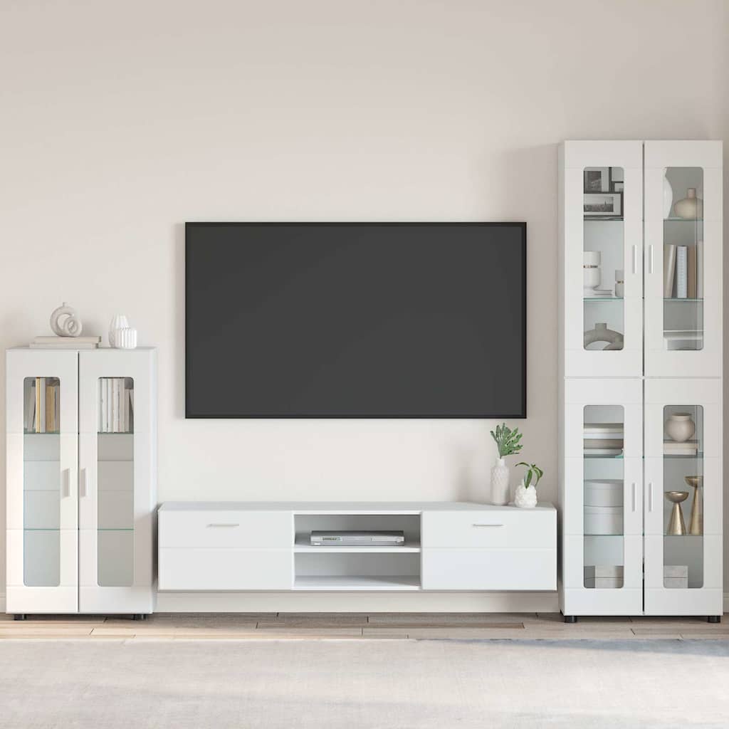 Kreveta s policom FLORIN Visoki sjaj bijela 55,5 x 29 x 100 cm