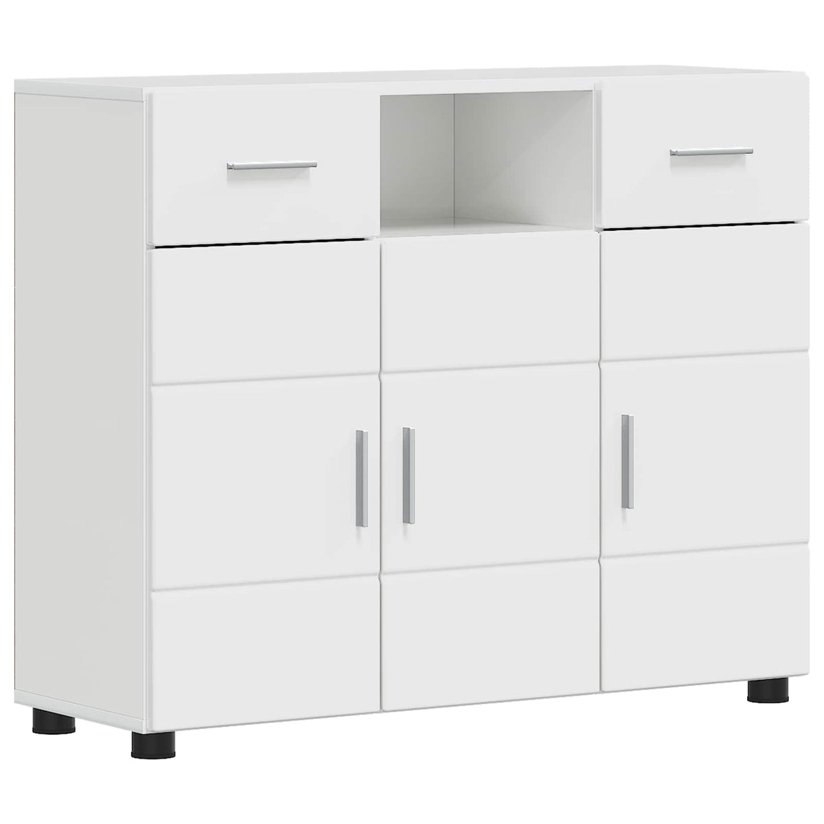 Drveni ormar s ladicama Visoki sjaj bijela 88,5 x 30,5 x 73 cm